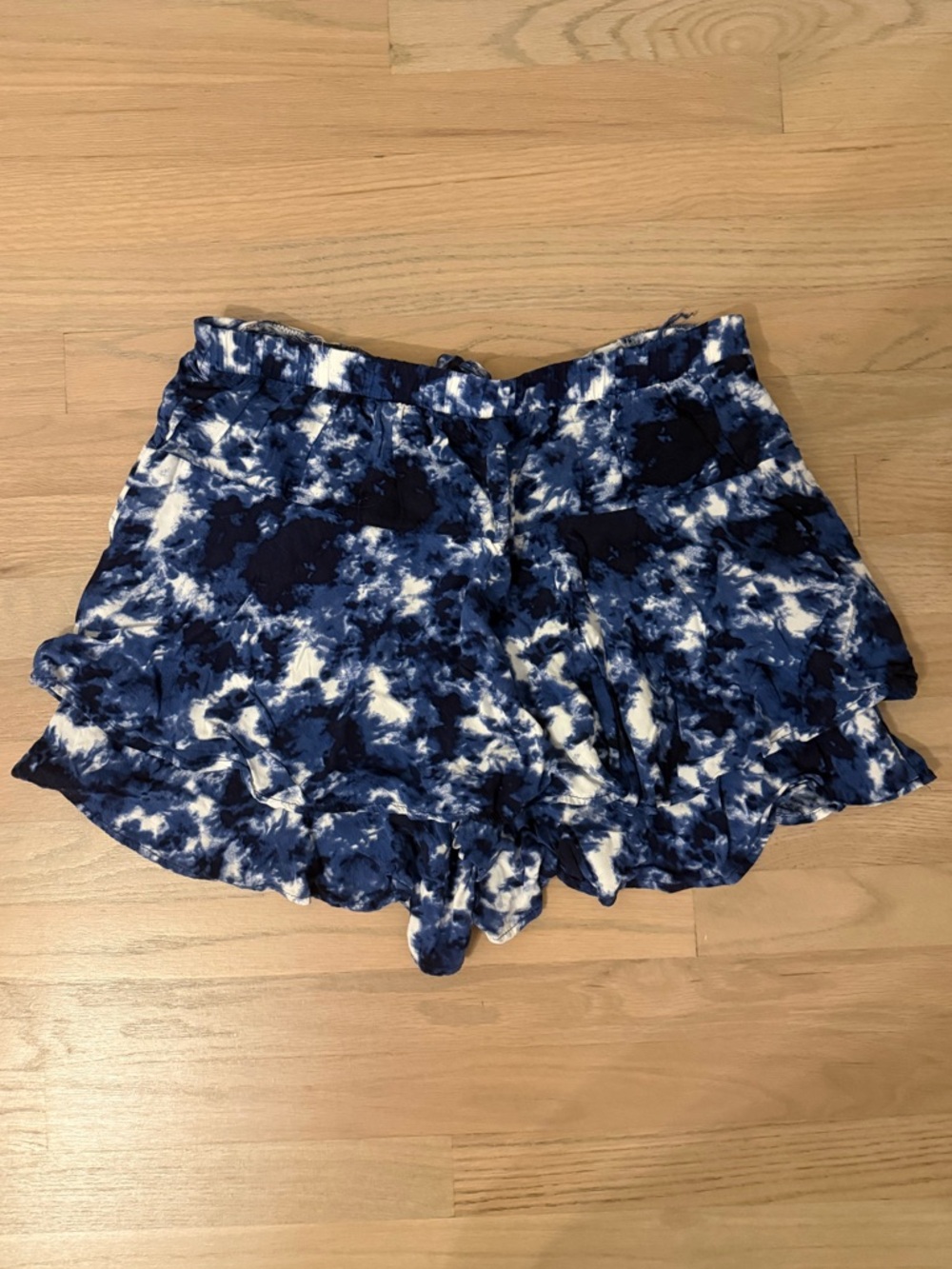 Justice Blue and White Tie-Dye Ruffle Skort